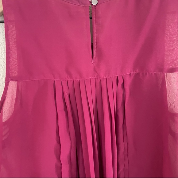 Banana Republic Sheer High Low Pleated Back Sleeveless Top - Picture 6 of 7